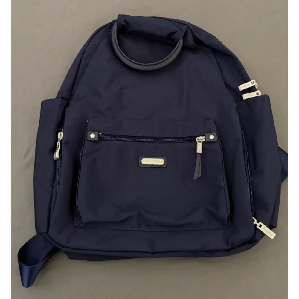 Baggallini All Day Backpack  Blue Top Handle RFID-Blocking Adjustable Straps